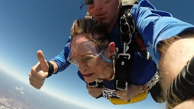 Article image for 91 year old sky diver takes big leap for little animals