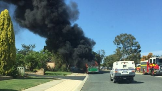 Article image for Fire destroys Transperth bus