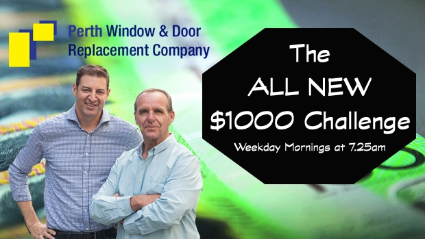 Article image for The $1000 Challenge, weekday mornings at 7.25am