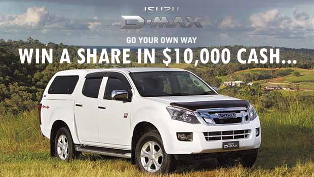 Article image for Win a share in $10,000, thanks to the Isuzu D-Max Tour Mate Ute