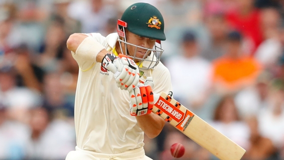 Article image for Warner digs deep as rain halts England