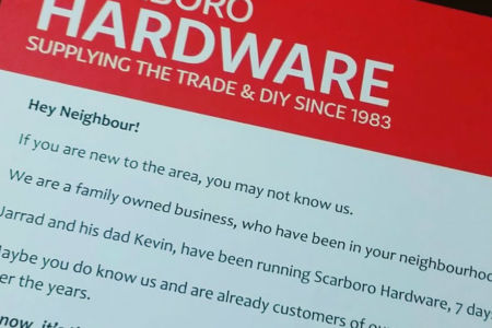 Hardware business uses old method to make new plea to customers