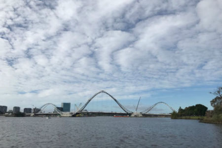 We’re getting over the Matagarup Bridge