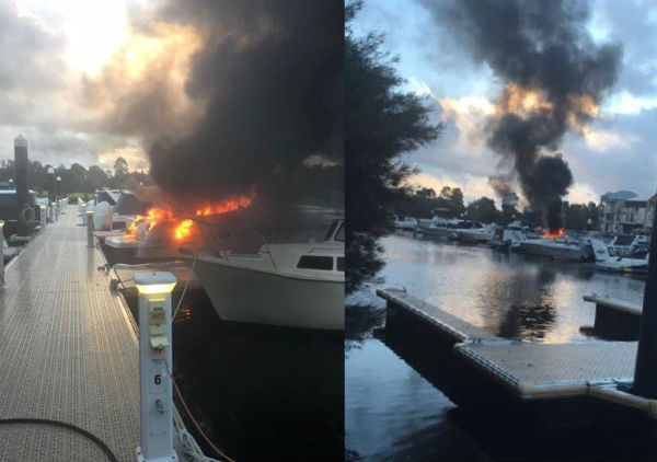 Fire at Ascot Waters destroys boat