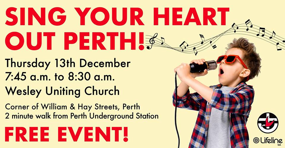 Sing Your Heart Out Perth is coming tomorrow morning at Wesley Church – listen in to learn more.
