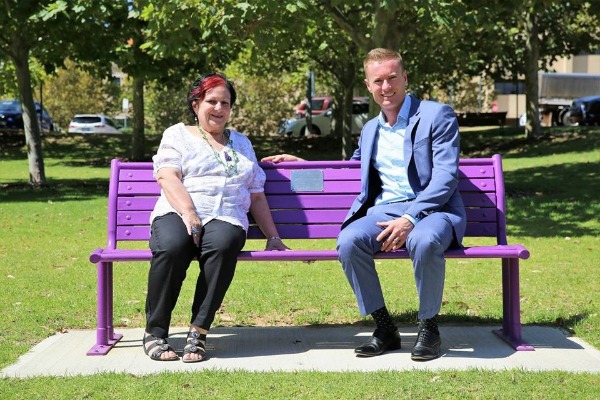 New purple benches are colour for a cause
