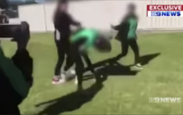 12 year old girl forced to fight in schoolyard