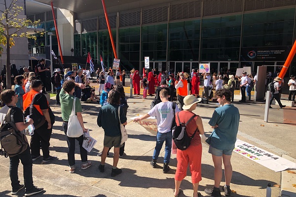 Blockade protesters ‘not stopping’ PCEC guests from entering building