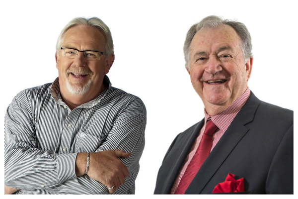 Veteran broadcasters Peter Newman Ted Bull are in the studio