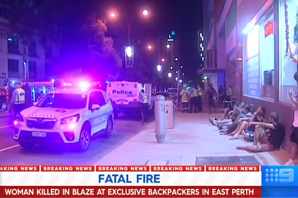 Woman dies after backpacker blaze in East Perth