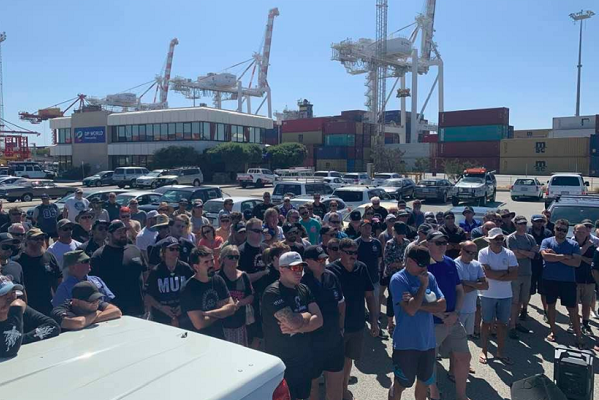 Wharfies walk off the job at Freo Port