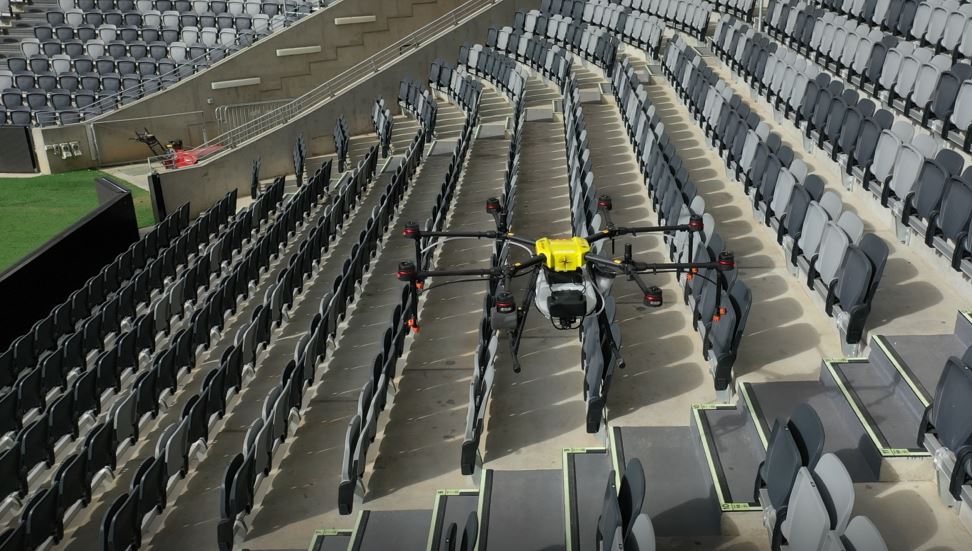 Disinfecting drones could be the key to live sport