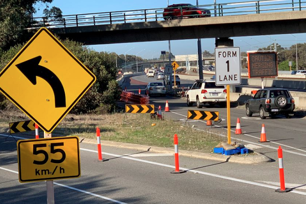 First cars put the newly opened Manning Road on-ramp to the test