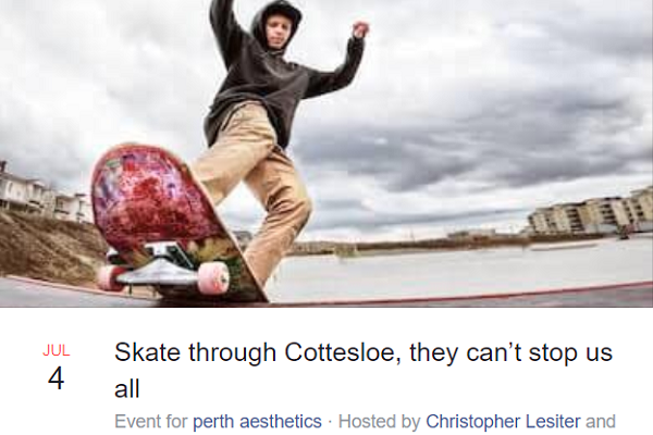 Article image for Momentum for skate protest through Cott rolls on