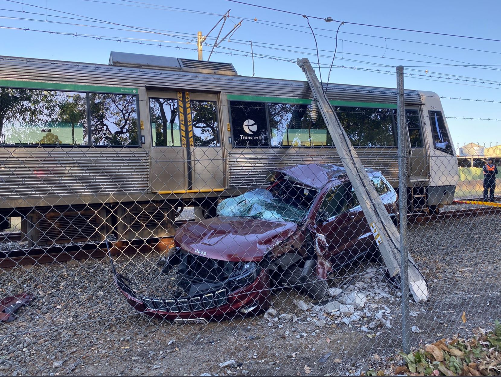 Article image for Commuter chaos after train hits abandoned car on tracks