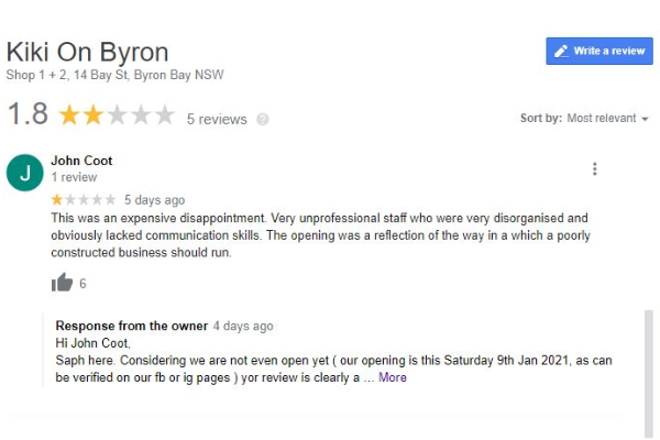 Article image for Restaurant opening delayed over fake reviews