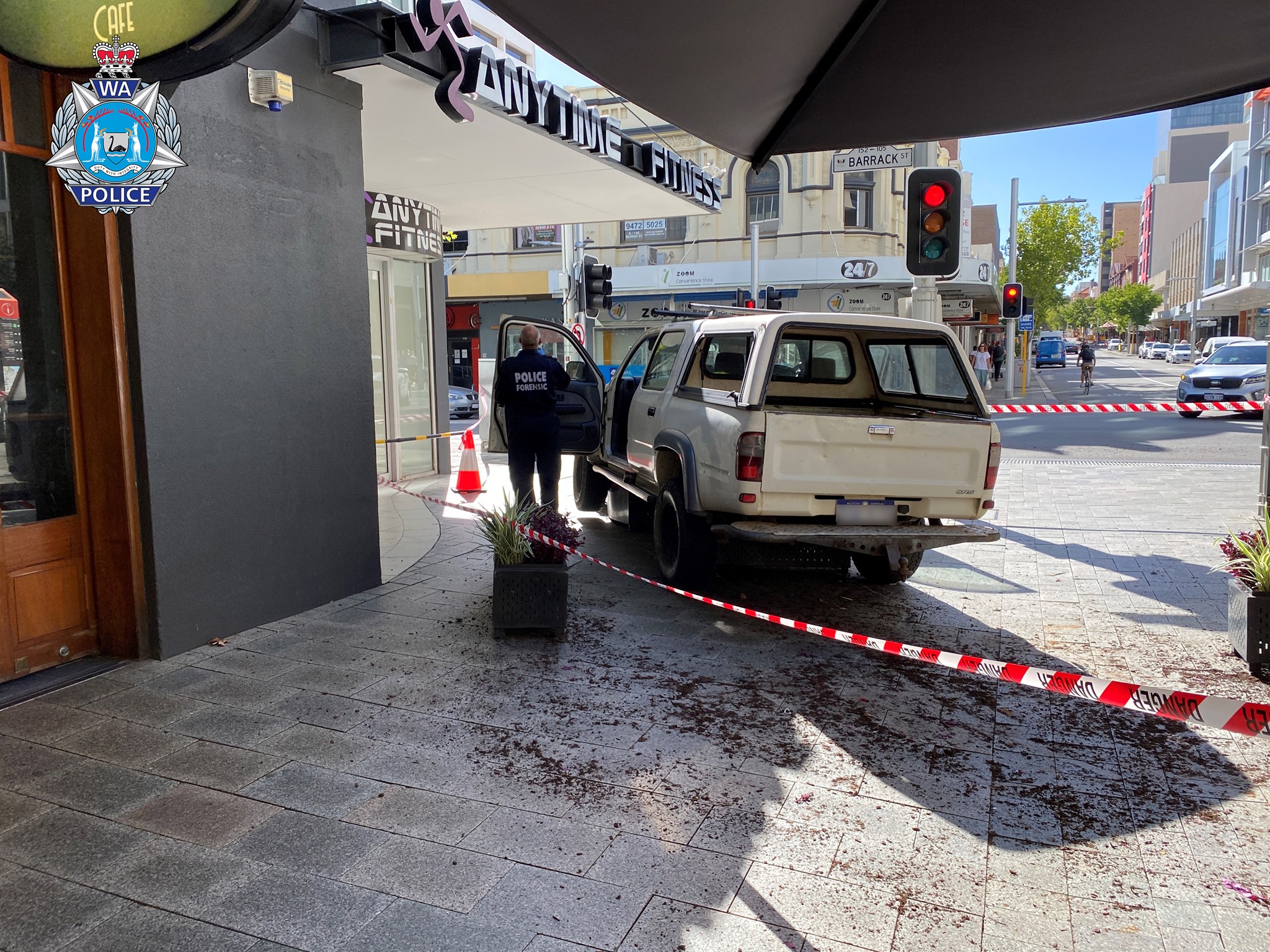 Article image for Arrests after car crashes into bollards at Murray Street Mall