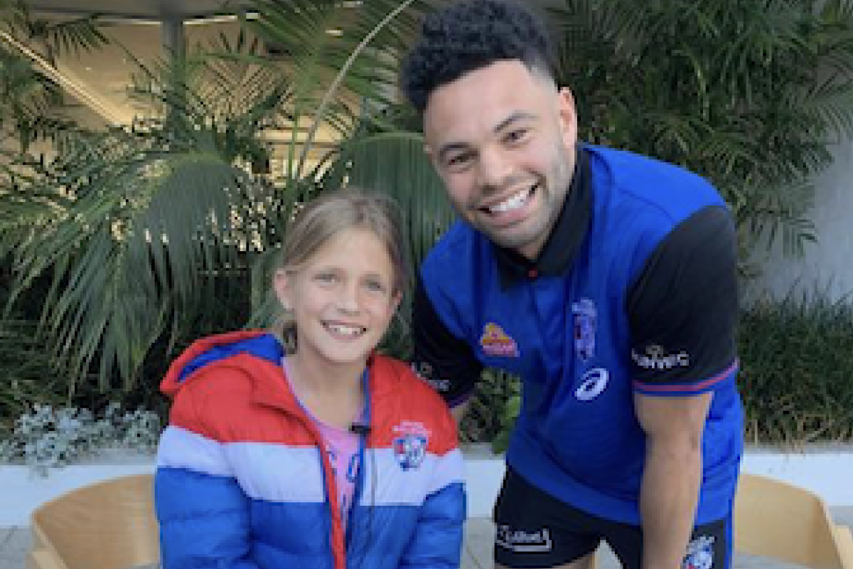 Article image for How a nine-year-old Perth girl became the Bulldogs junior mascot