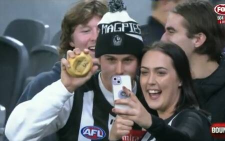 Pie fan gets pie signed post match