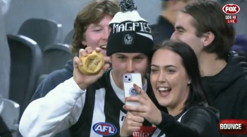 Article image for Pie fan gets pie signed post match