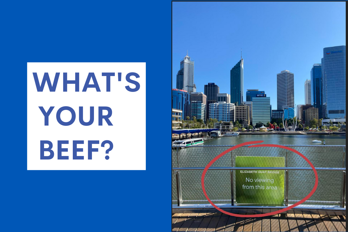 Article image for Sign tells people not to look at one of Perth’s most iconic views