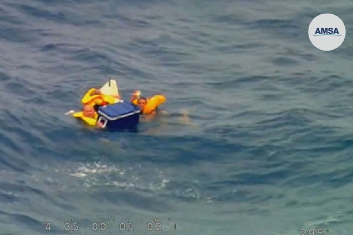 Article image for Capsized boat of men found clinging to esky investigated by AFP for ‘suspicious packages’