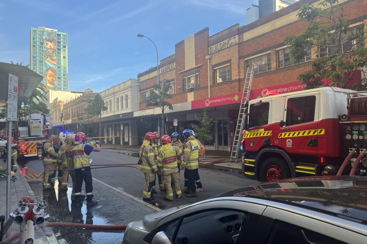 Article image for BREAKING: Hay Street buildings engulfed by fire