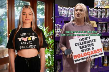 ‘Animal holocaust’ protester makes headlines again… over Easter eggs