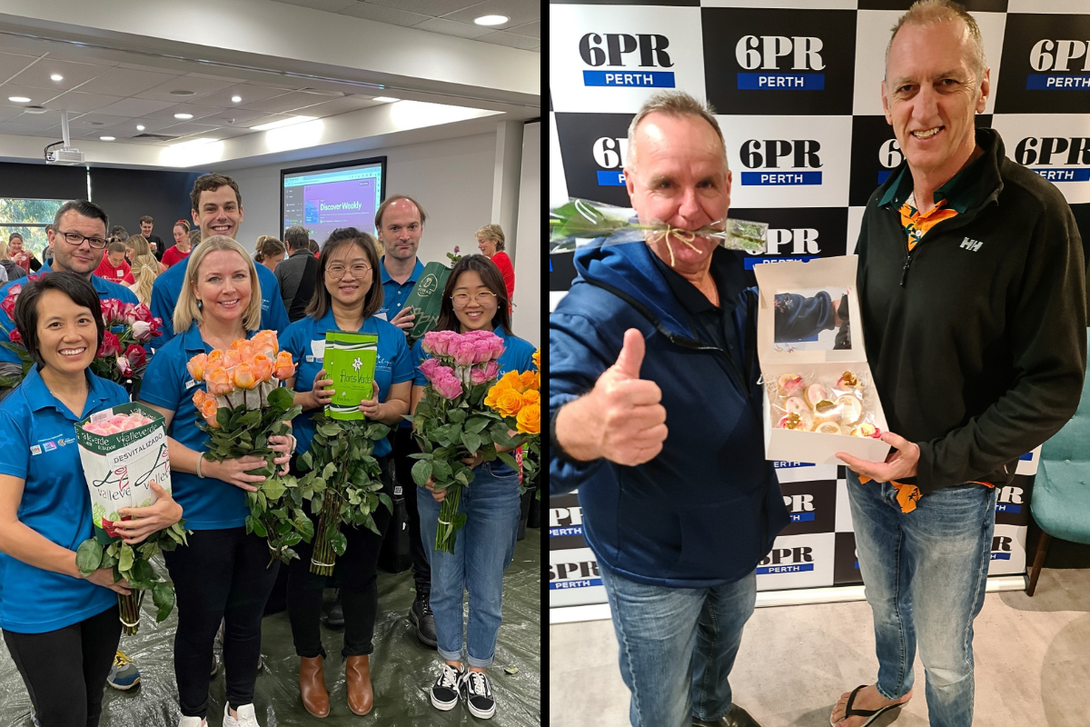 Volunteers to share the love today on 65 Roses Day