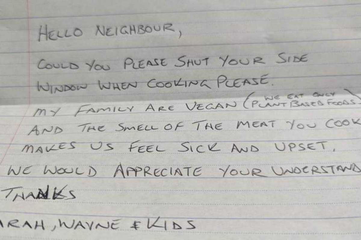 Article image for Vegan family’s meat cooking complaint kicks up a stink