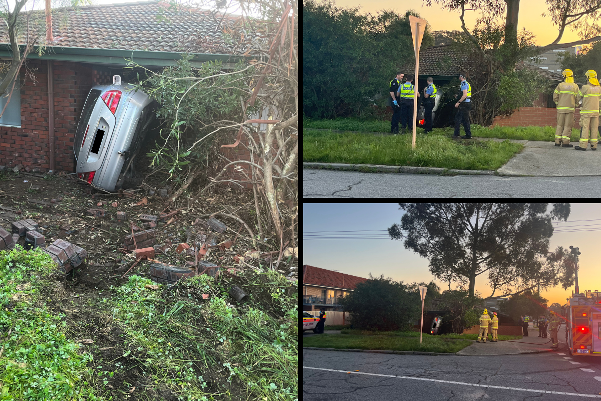 Article image for Driver on the run after destroying Mt Lawley home