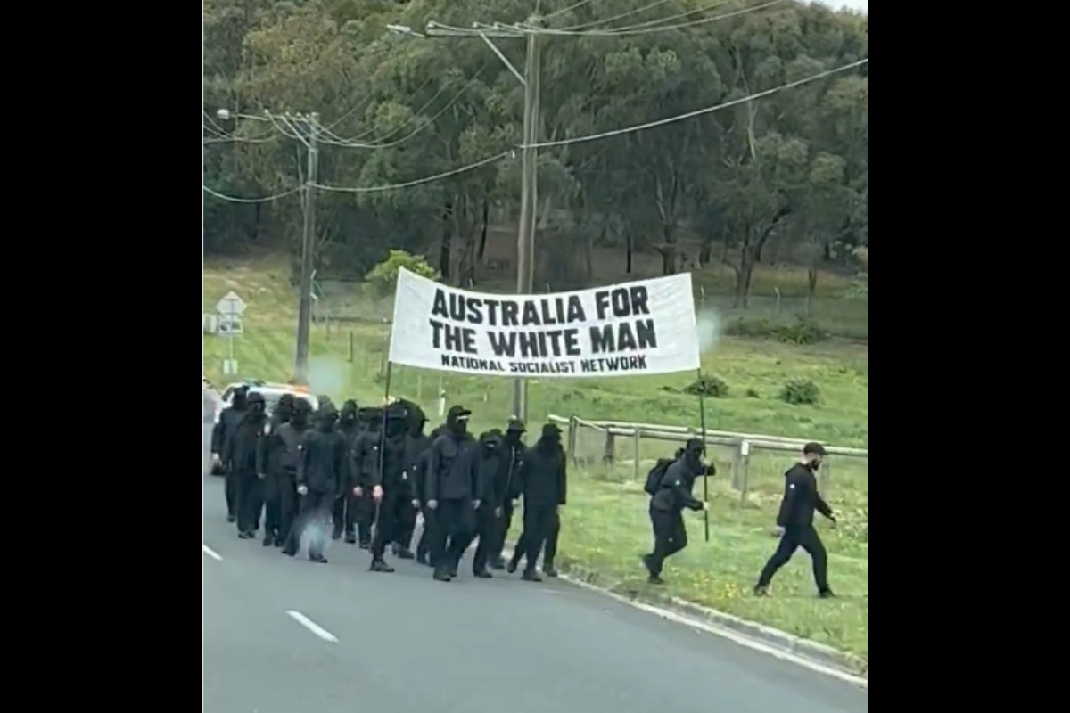 Article image for ‘Bizarre’ neo-Nazi parade shocks and outrages locals