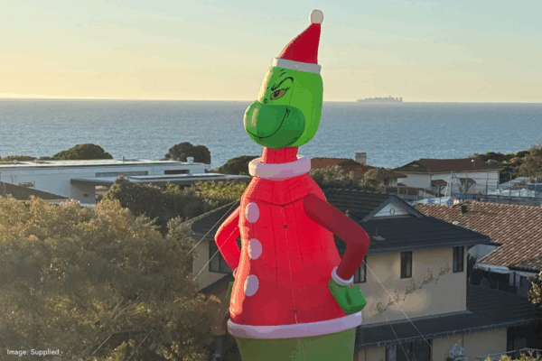 Not so Grinchy: 50ft inflatable radiates Christmas cheer in City Beach