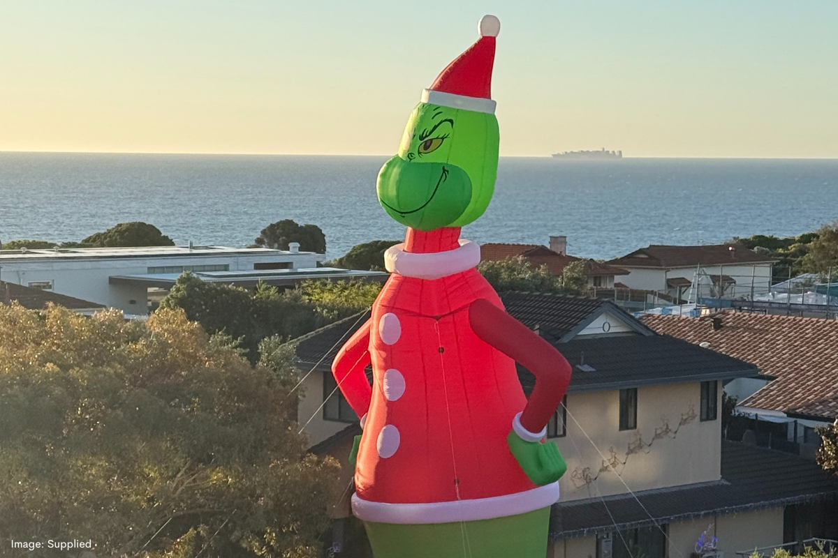 Article image for Not so Grinchy: 50ft inflatable radiates Christmas cheer in City Beach