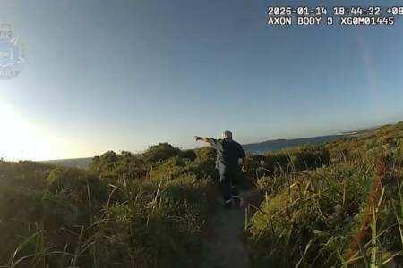 Off-duty officer braves treacherous waters to rescue boy with autism