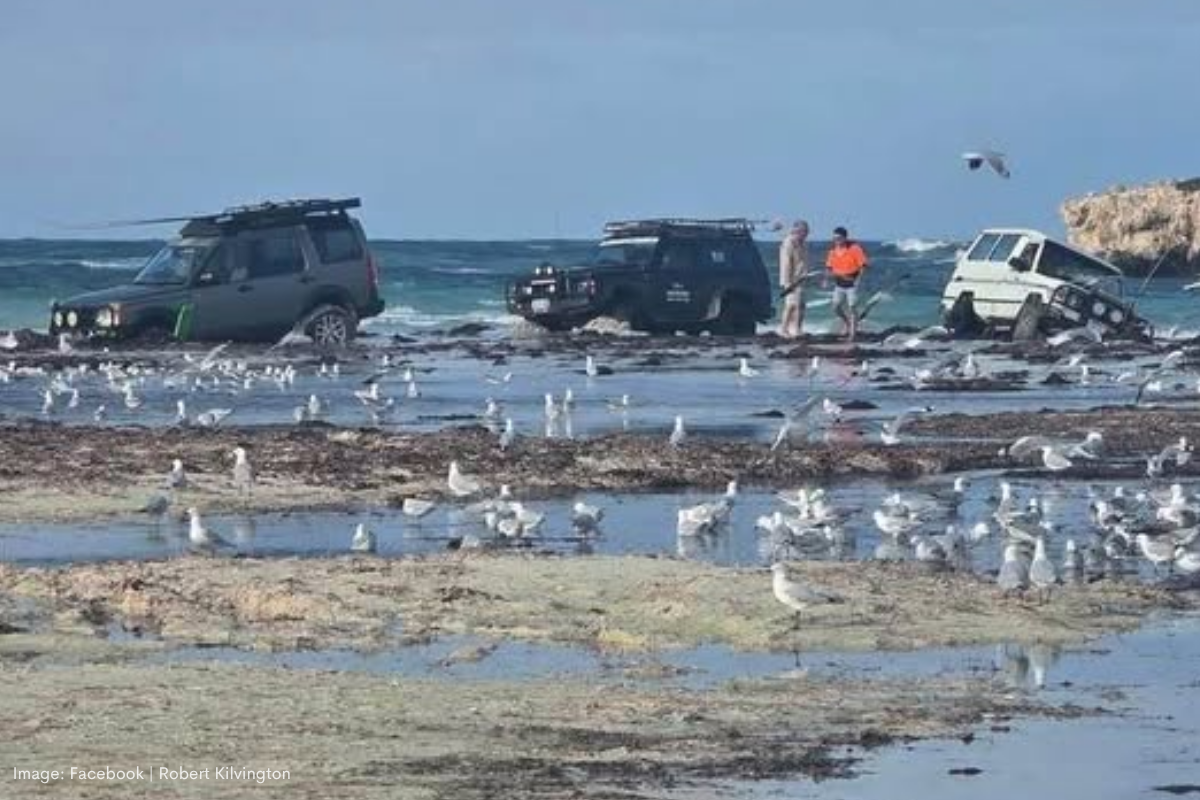 Article image for Lancelin 4×4 rescue goes wrong: The recovery vehicle ended up over a ledge