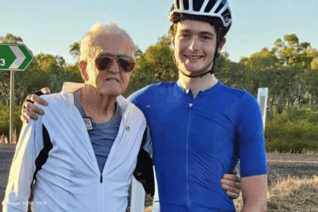 One last ride: 82-year-old charity cyclist dies hours after completing 5290km trek with grandson