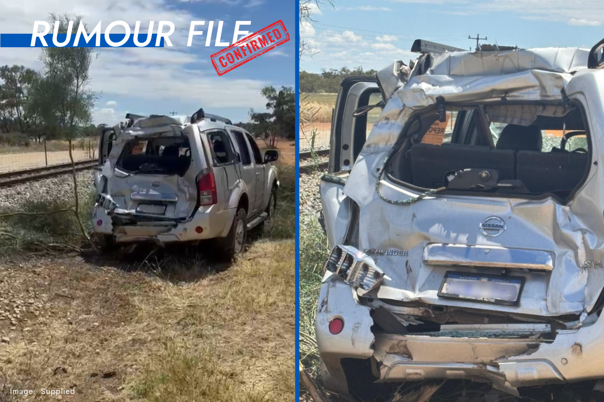 Article image for Rumour confirmed: Driver stunned as train ploughs into bogged car
